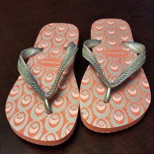 Havaianas Silver and Pink Sandals